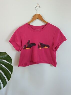 Official Run The Jewels Cropped Hot Pink Graphic Tee